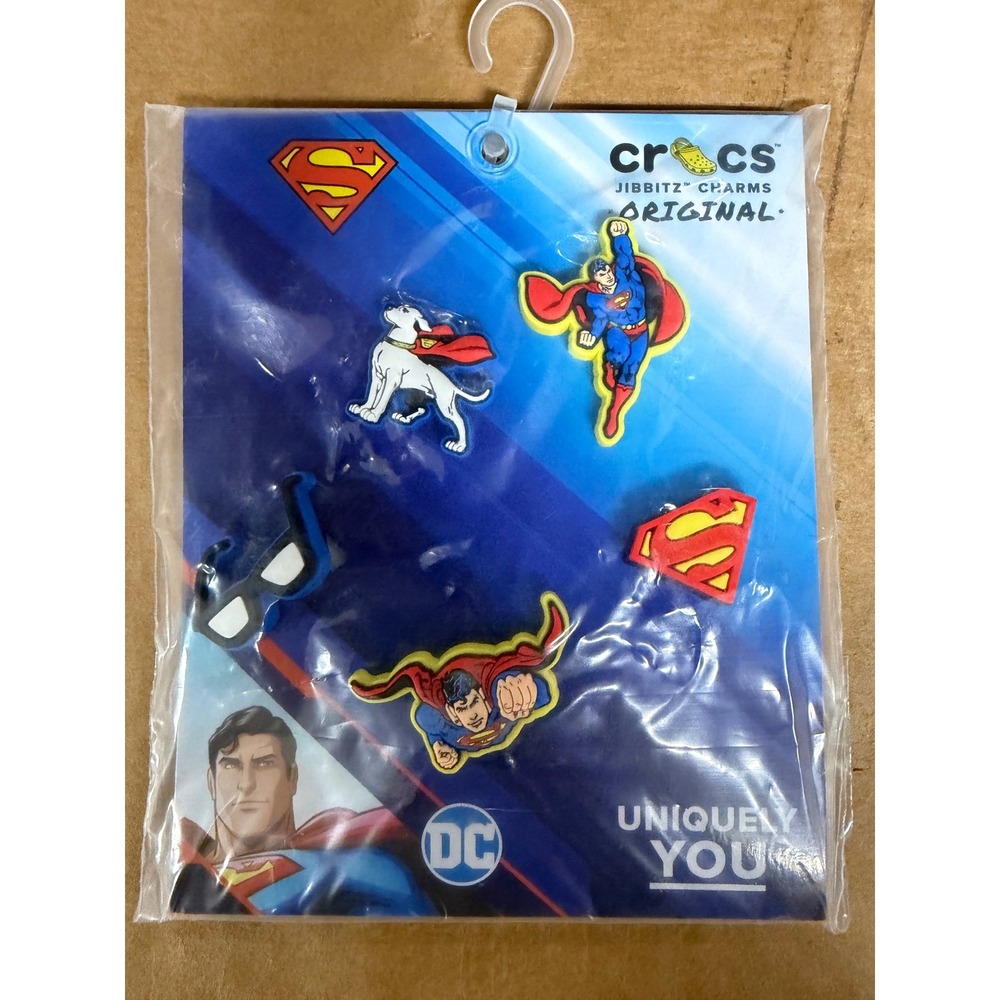 Crocs Jibbitz Superman 5-Pack Shoe Charms DC Comics Krypto S-Shield 10014930